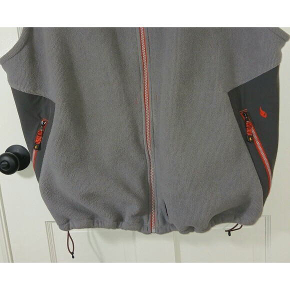 Cabelas Mens 2XL Outdoor Windshear Heated Vest NWOT Gray Red/Orange Zip Hunting - Picture 4 of 16